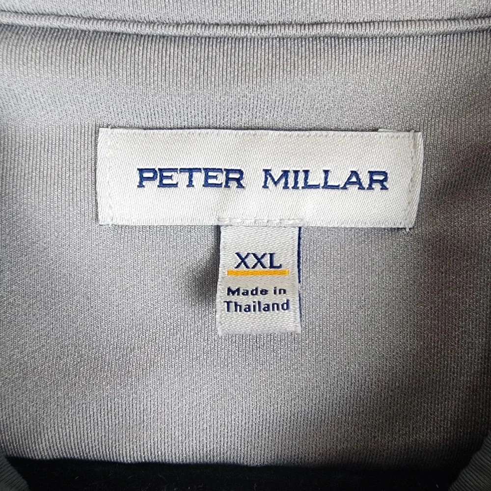 Peter Millar Pullover Mens 2XL Gray Quarter Zip Golf Stretch Layer MECEK40 